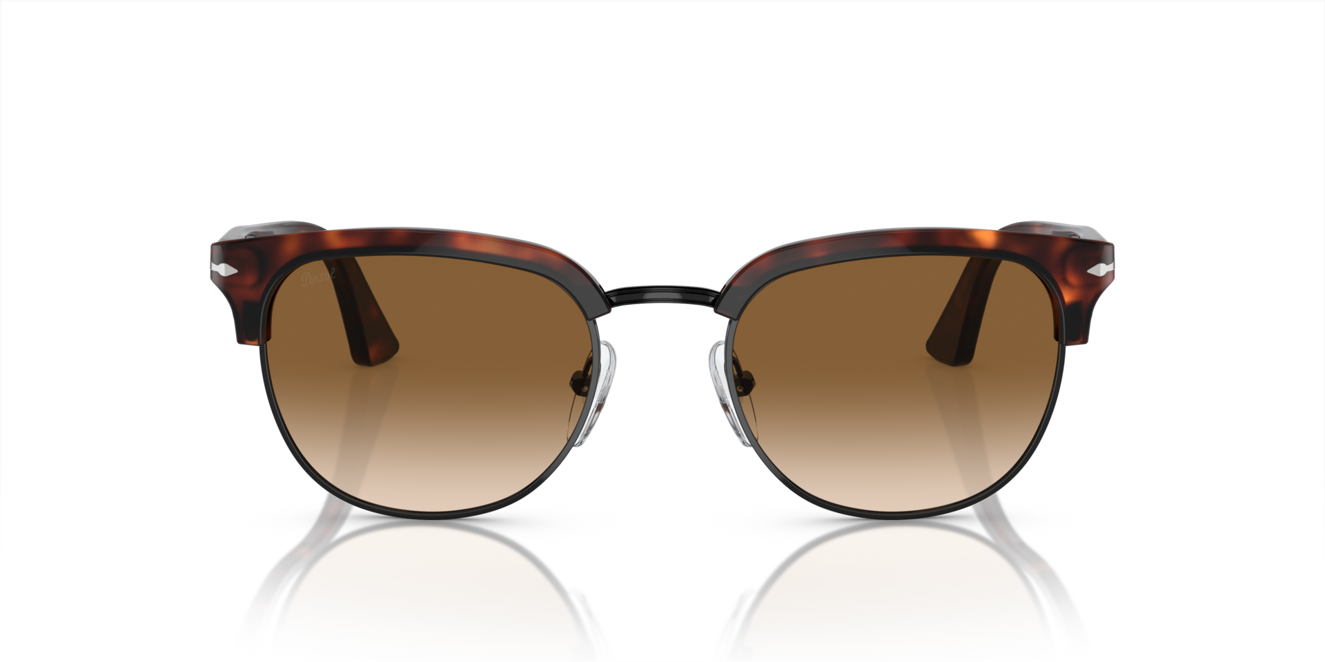 PO3105S Bruin Tortoise Zwart AcetaatSunglass Frames van B24, Vooraanzicht