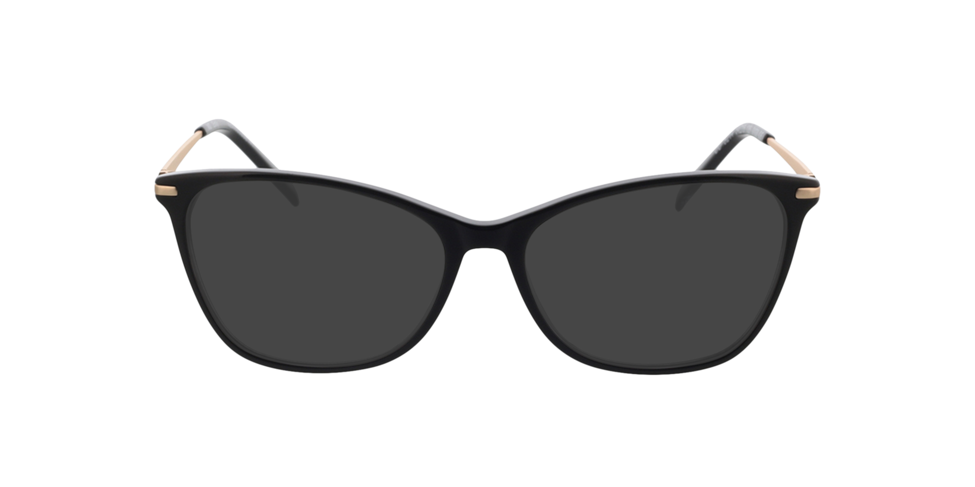 Emily Zwart  &  satijn goud AcetaatEyeglass Frames van B24, met getinte lenzen