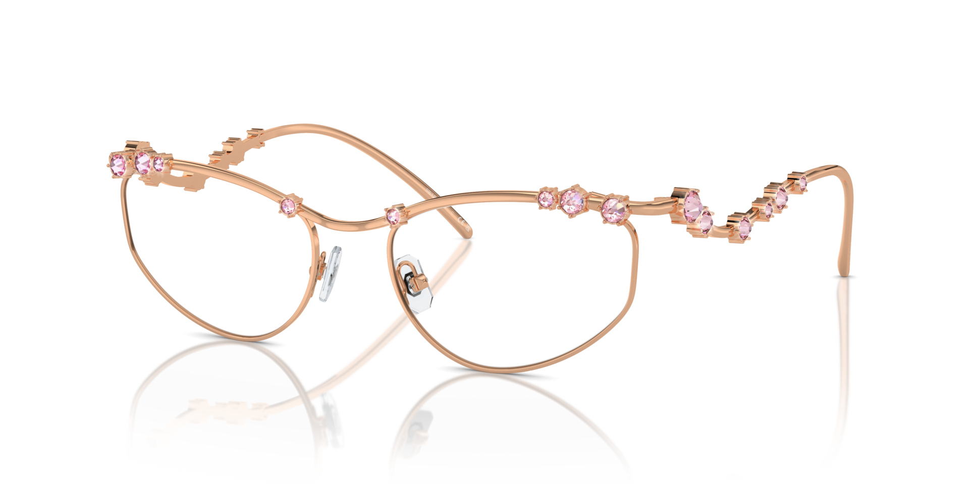 SK1015 Rotgold MetallEyeglass Frames von B24, Dreiviertelansicht