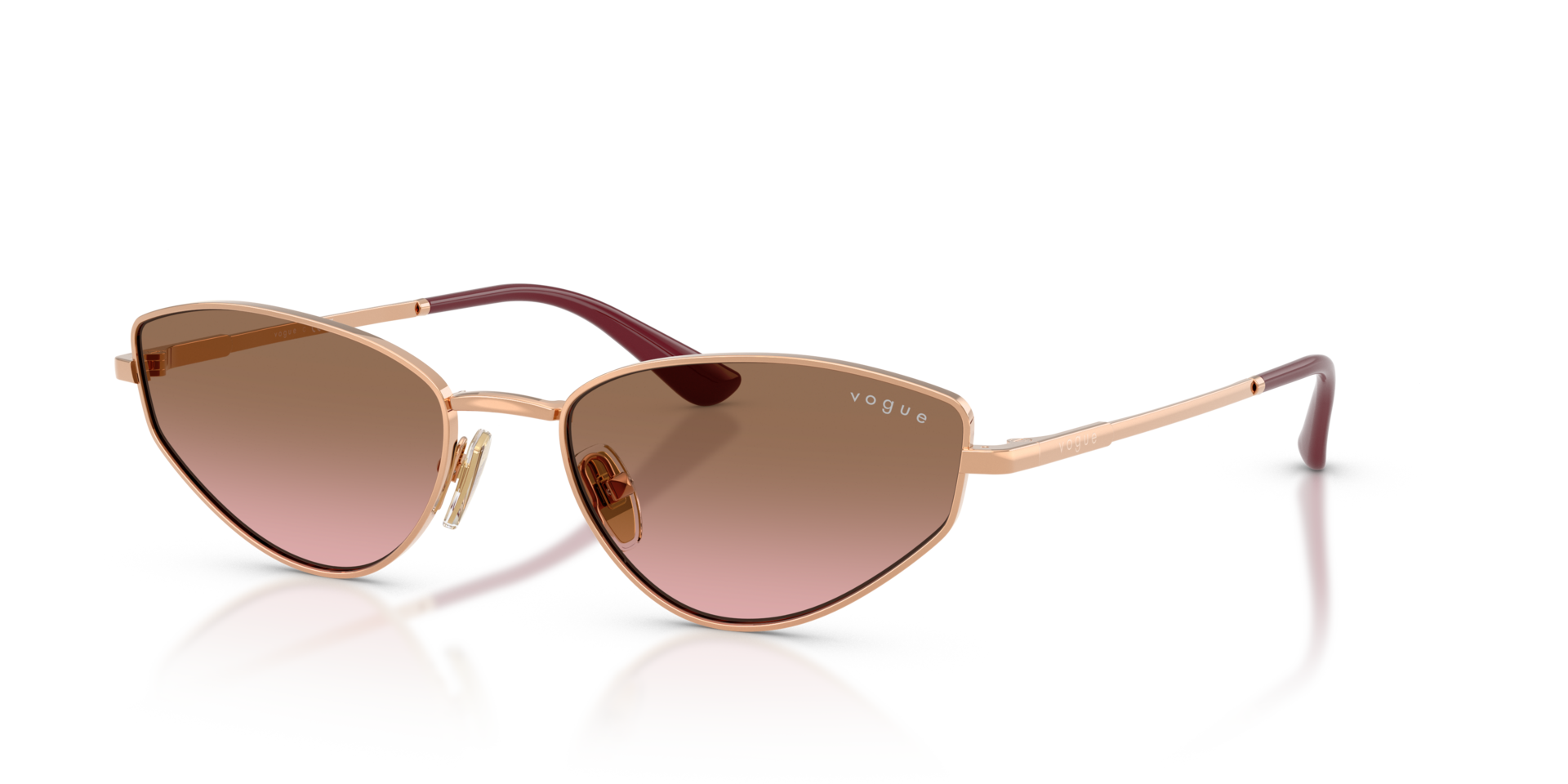 VO4339S Roségoud MetaalSunglass Frames van B24, Hoekweergave