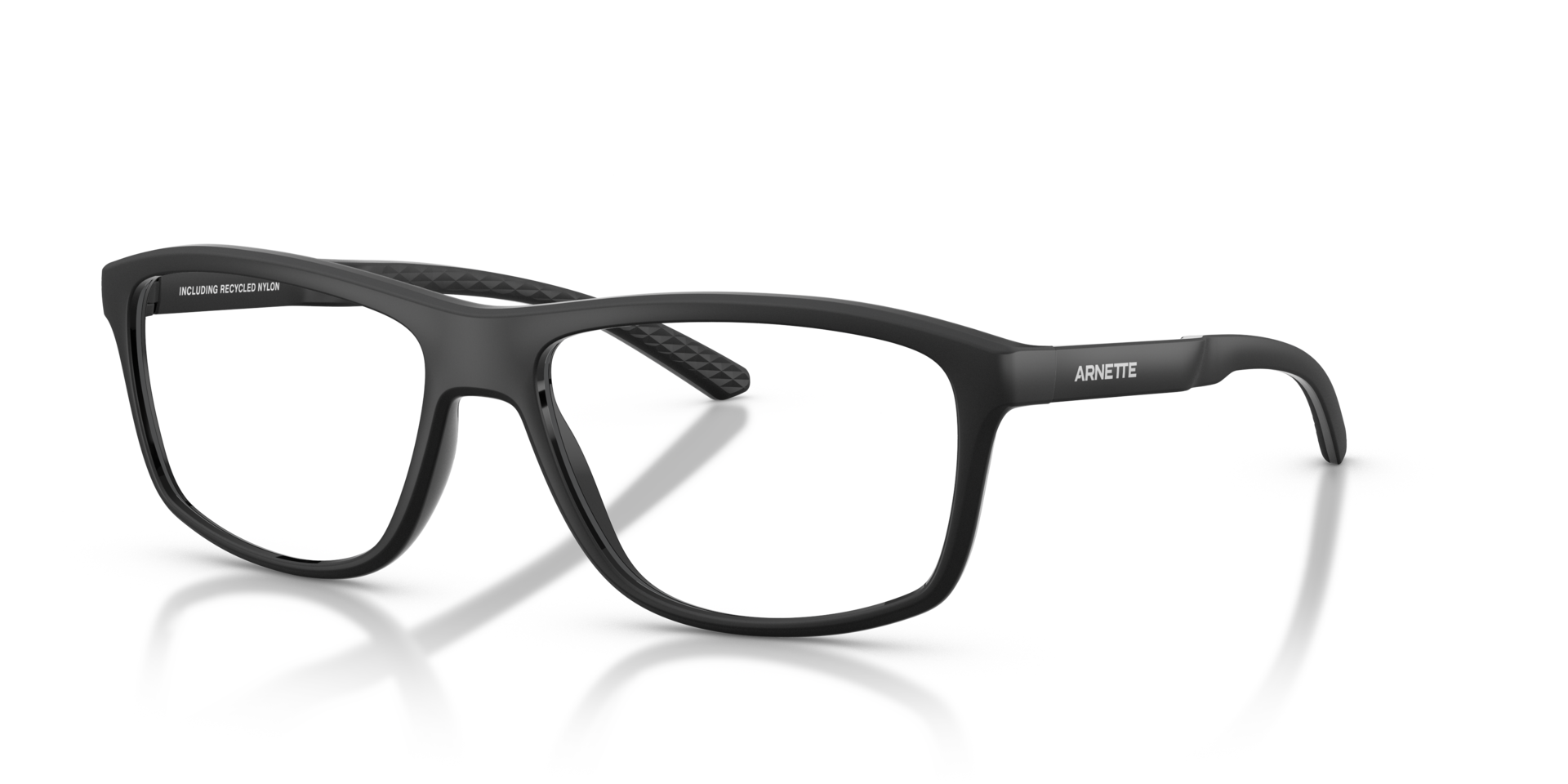 AN7291 Matte Recycled Black KunststofEyeglass Frames van B24, Hoekweergave