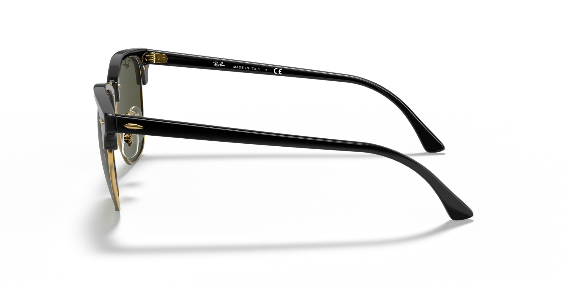 RB3016 Schwarz auf Gold AcetatSunglass Frames von B24, Seitenansicht