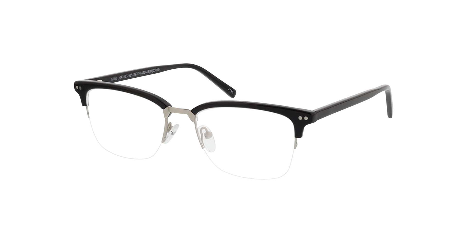 Newton Schwarz MetallEyeglass Frames von B24, Dreiviertelansicht