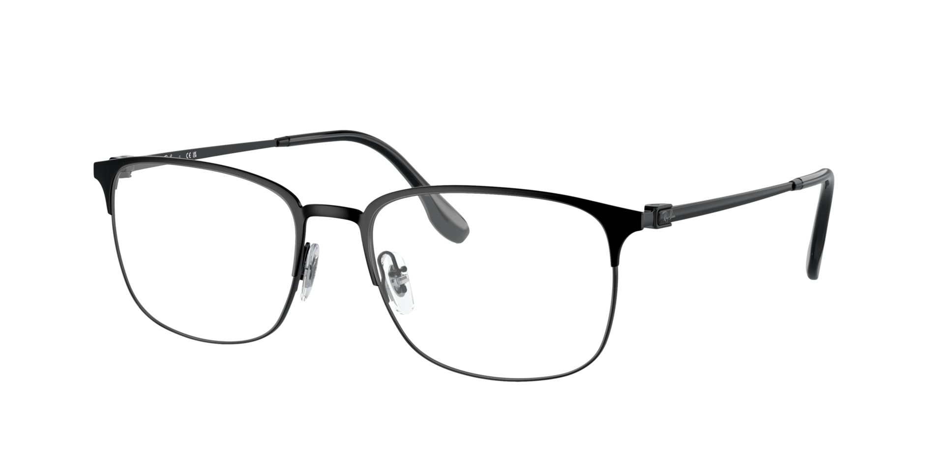 RB6494 Zwart MetaalEyeglass Frames van B24, Hoekweergave