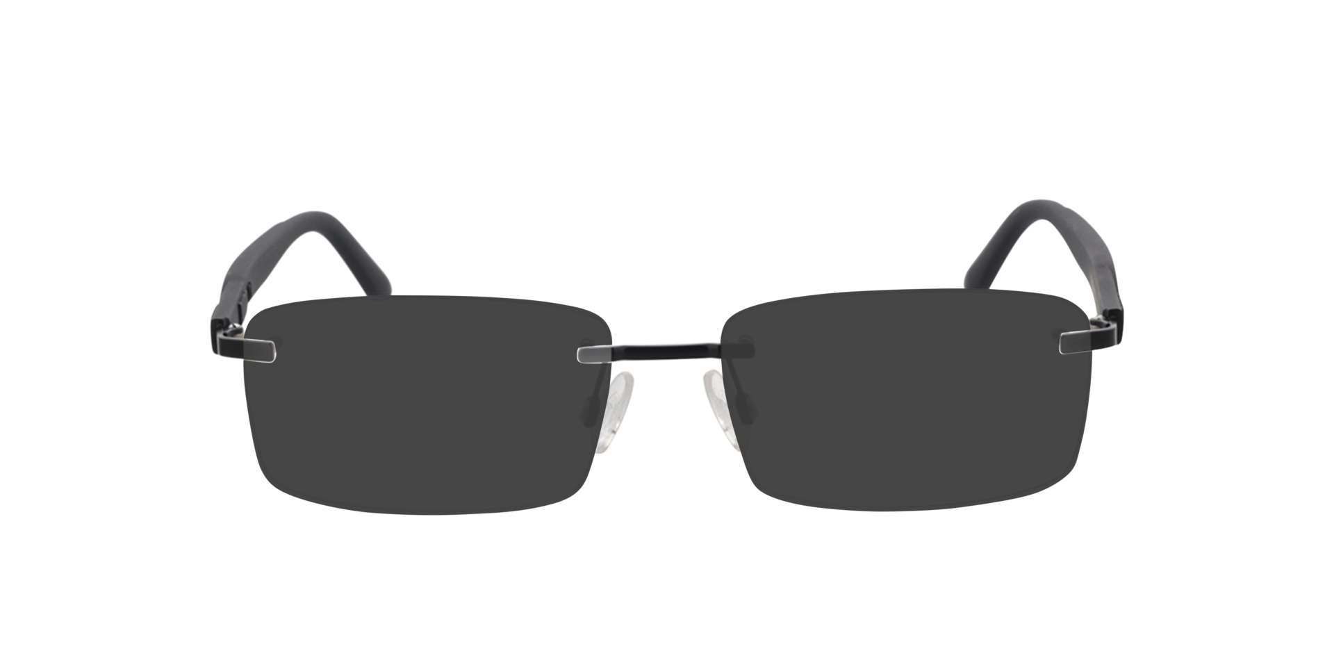PU0330O Matt Schwarz MetallEyeglass Frames von B24, mit getönten Gläsern