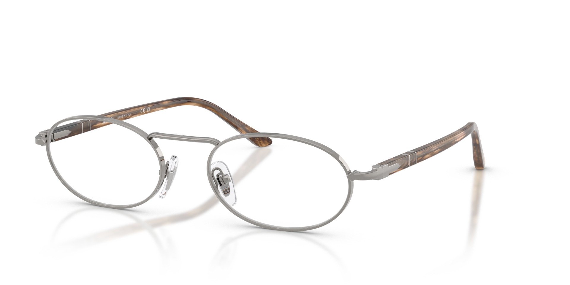 PO1023V Gunmetal MetallEyeglass Frames von B24, Dreiviertelansicht