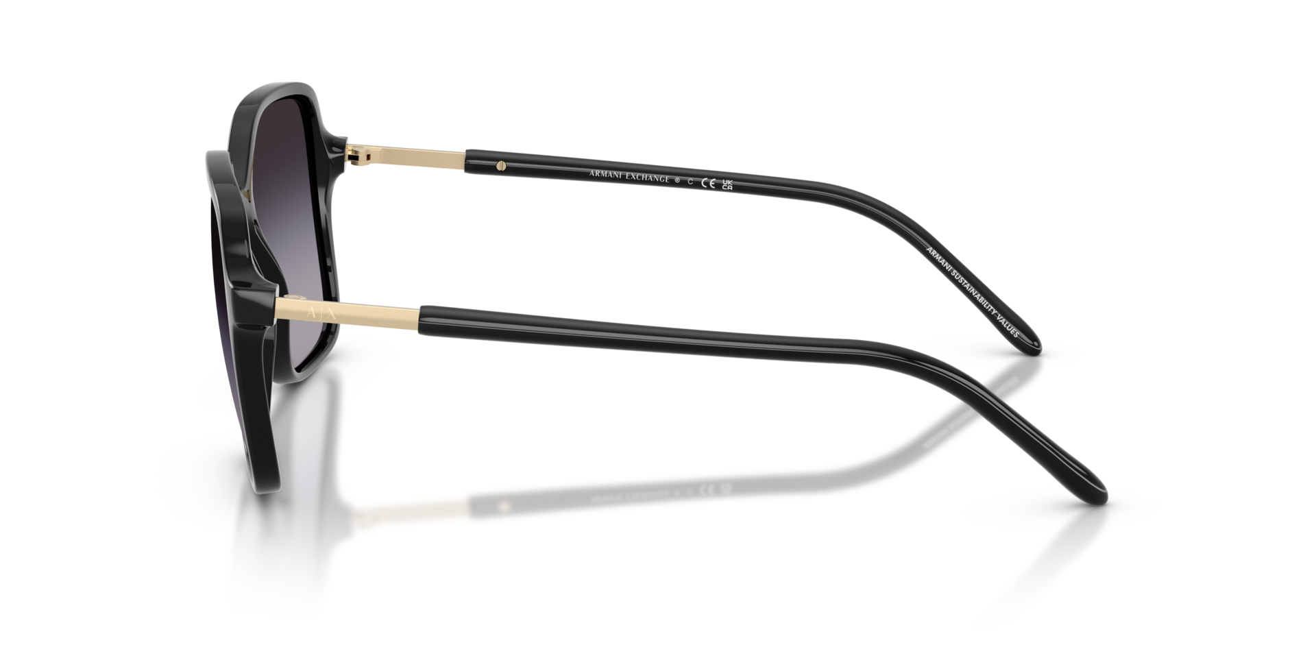 AX4163S Schwarz glänzend KunststoffSunglass Frames von B24, Seitenansicht