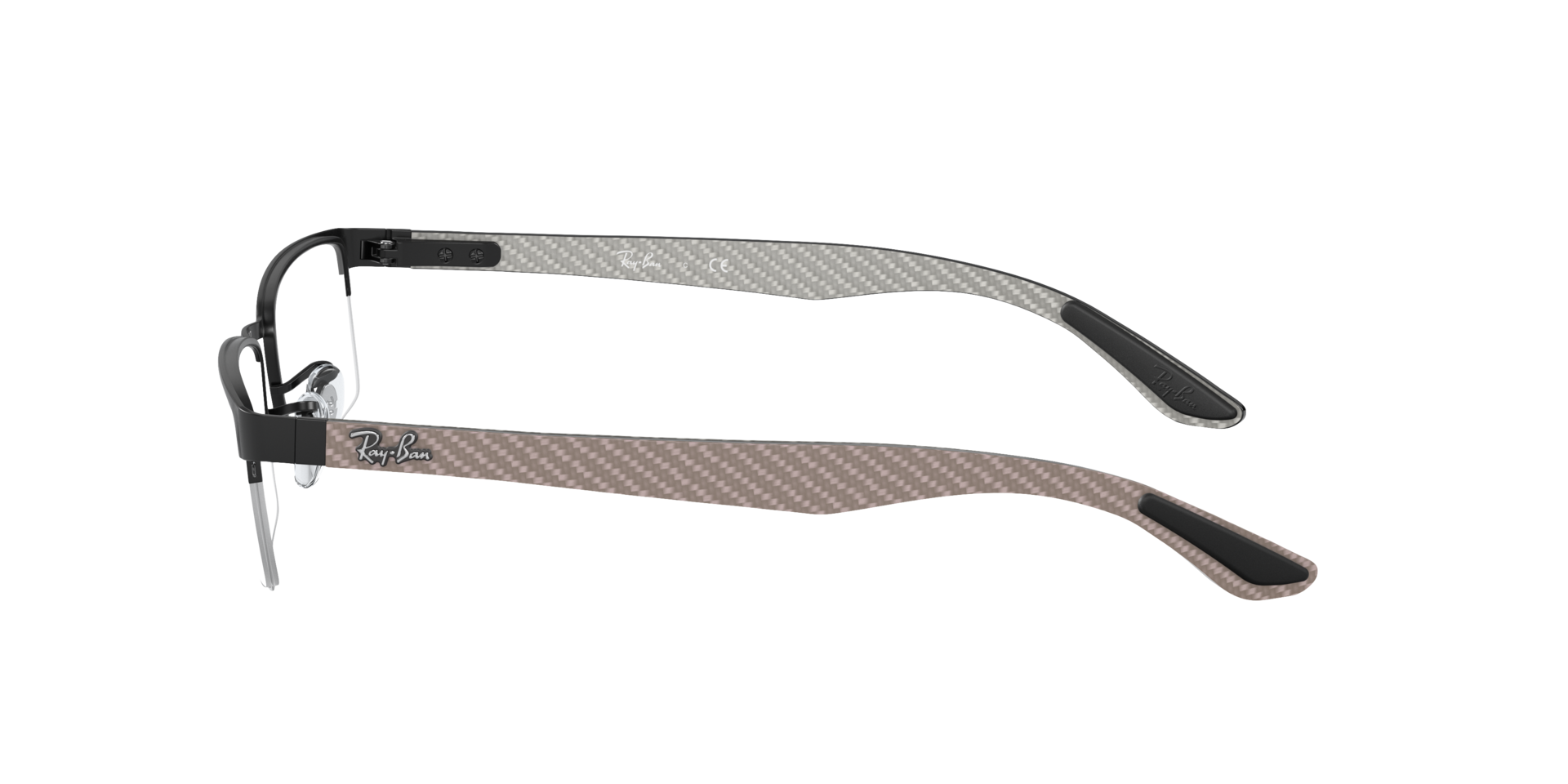 RB8412 Schwarz MetallEyeglass Frames von B24, Seitenansicht