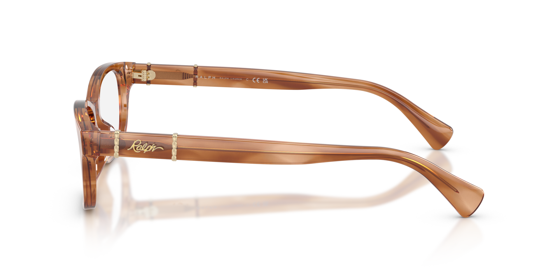 RA7201U Braun gestreift AcetatEyeglass Frames von B24, Seitenansicht