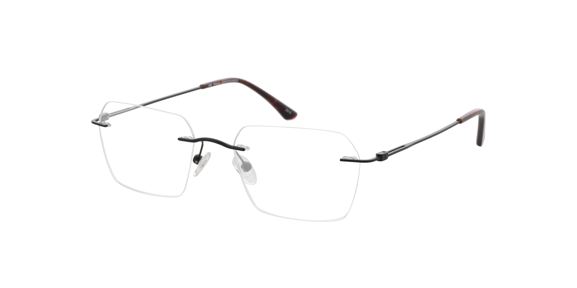 Wayne Matzwart  &  Havana MetaalEyeglass Frames van B24, Hoekweergave