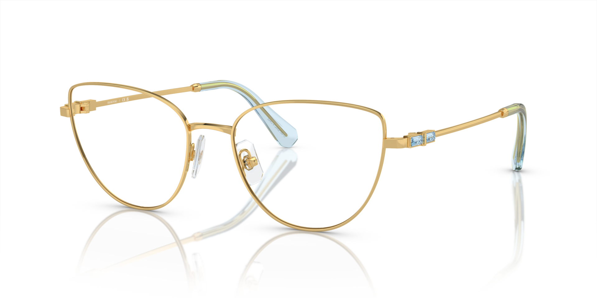 SK1007 Gold MetallEyeglass Frames von B24, Dreiviertelansicht
