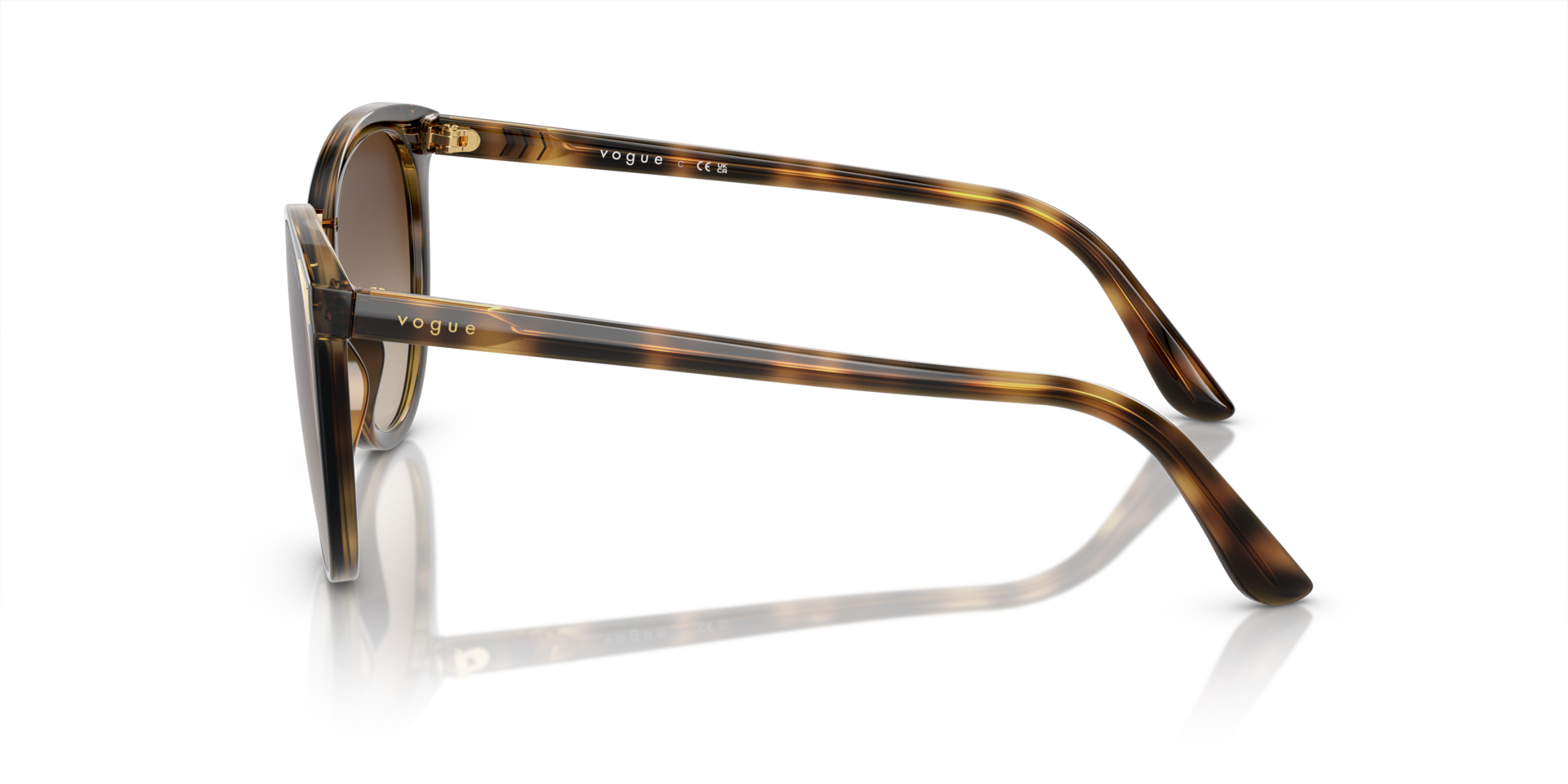 VO5230S Donker Havana KunststofSunglass Frames van B24, Zijaanzicht