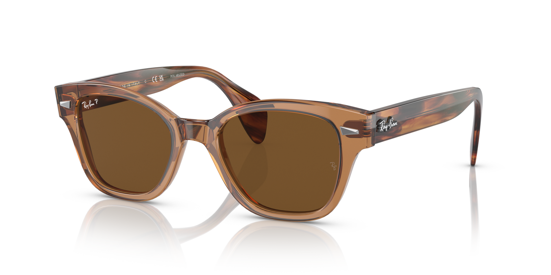 RB0880S Braun transparent KunststoffSunglass Frames von B24, Dreiviertelansicht