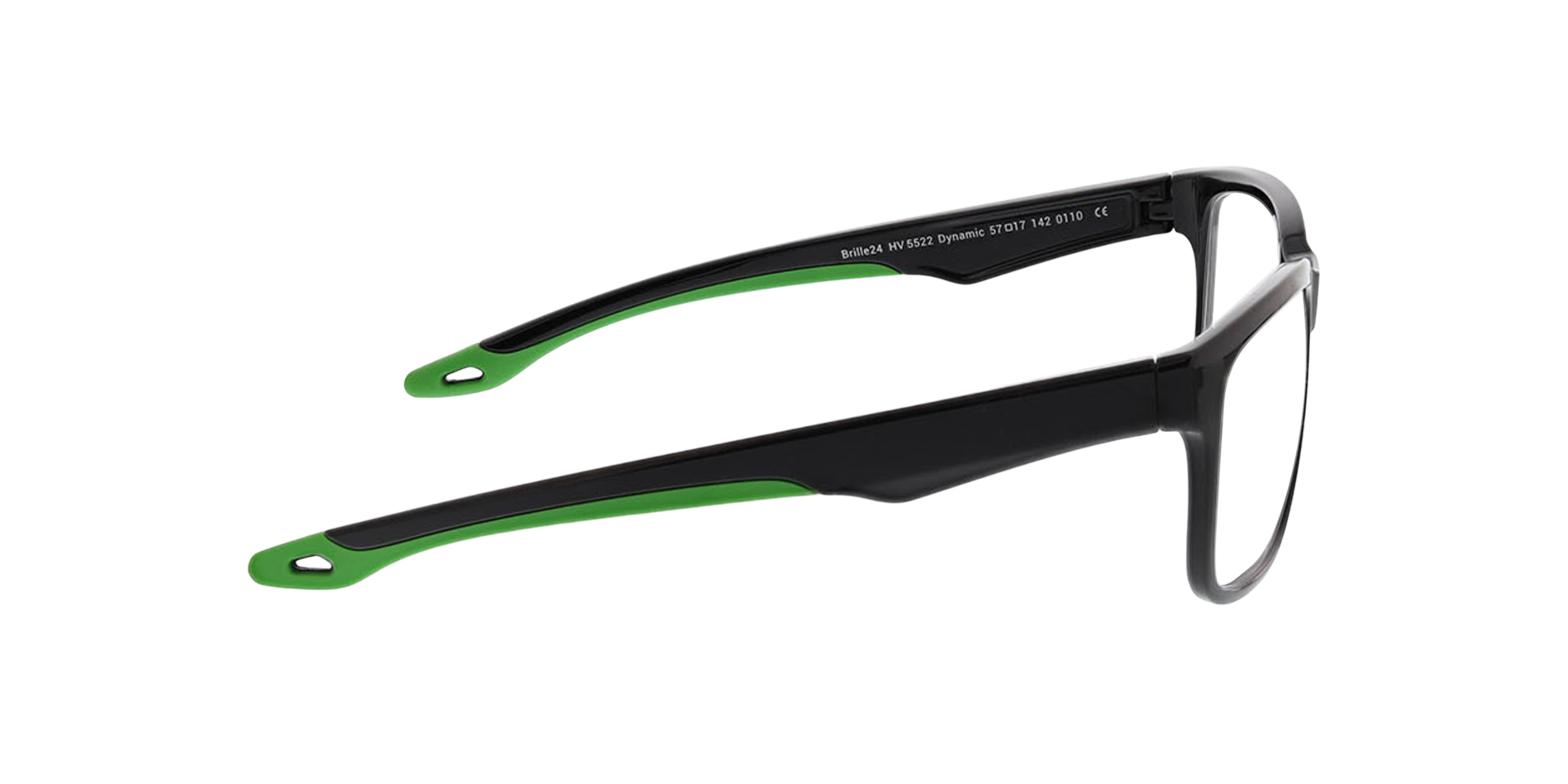 Dynamic Zwart & Groen KunststofEyeglass Frames van B24, Zijaanzicht