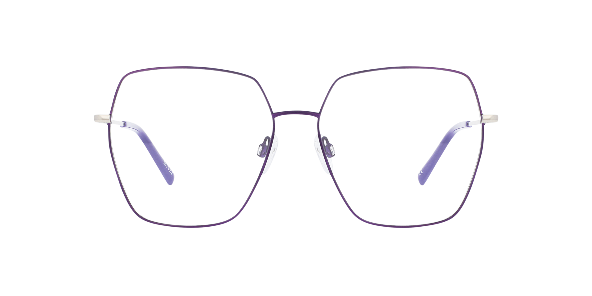 Vivien Sparkling Aubergine MetallEyeglass Frames von B24, Vorderansicht