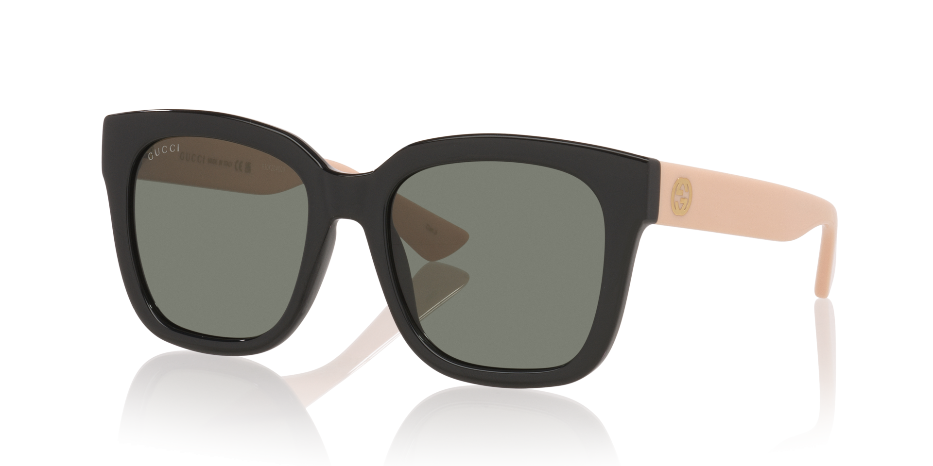 GG1338S Glänzendes Schwarz KunststoffSunglass Frames von B24, Dreiviertelansicht