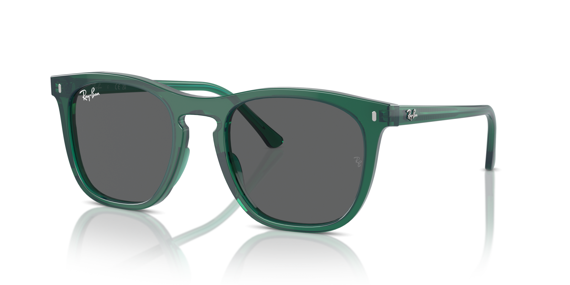 RB2210 Transparant groen KunststofSunglass Frames van B24, Hoekweergave