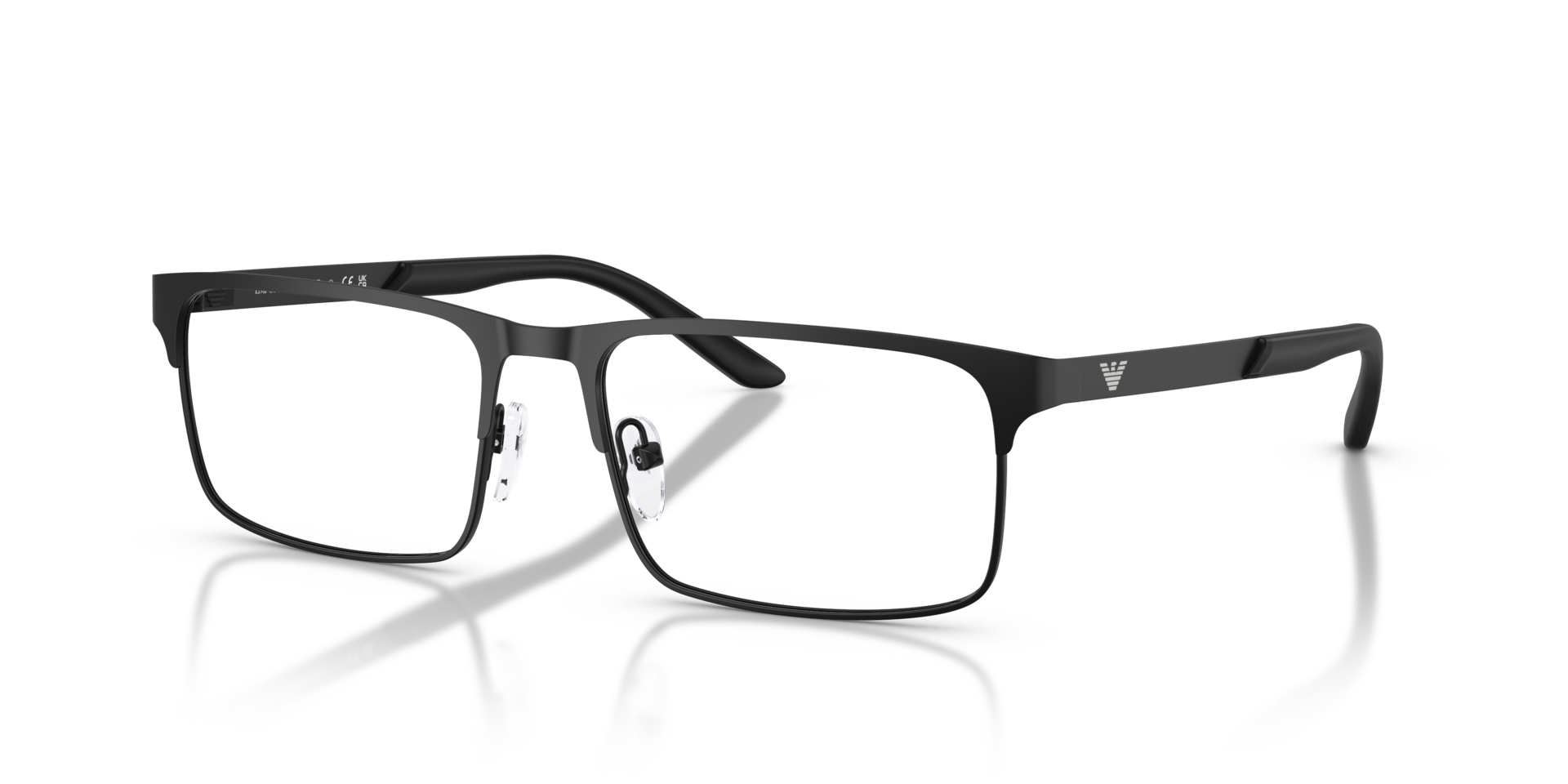 EA1170 Matt Schwarz MetallEyeglass Frames von B24, Dreiviertelansicht