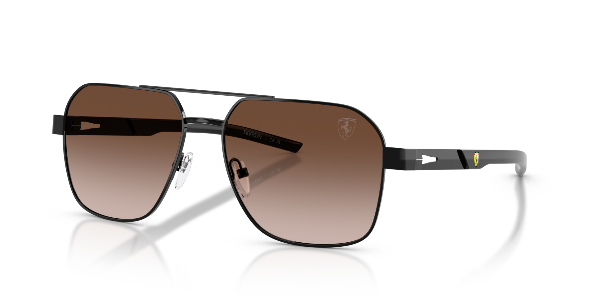 FZ5003 Glänzendes Schwarz MetallSunglass Frames von B24, Dreiviertelansicht
