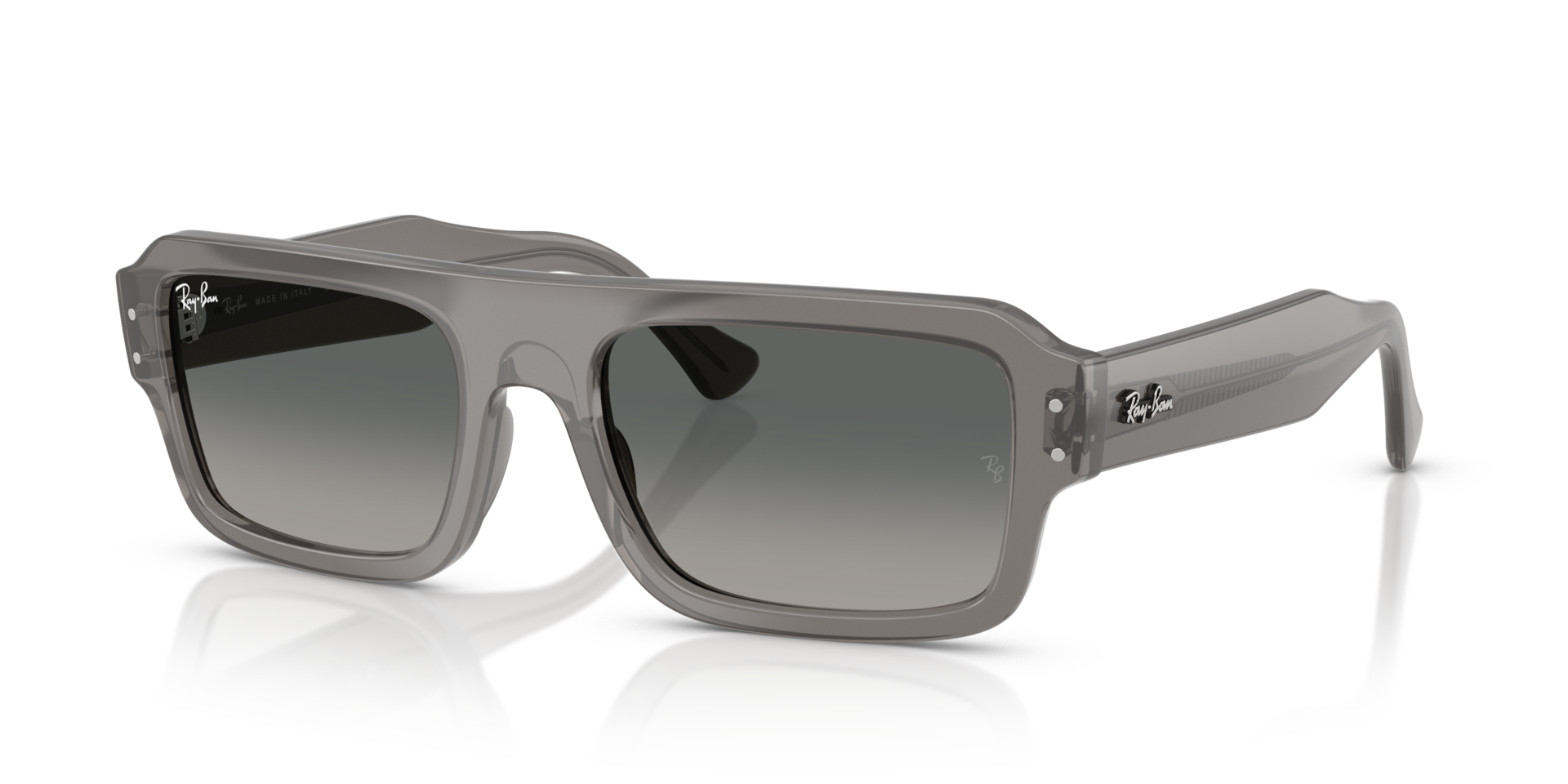 RB4454 Transparant grijs KunststofSunglass Frames van B24, Hoekweergave