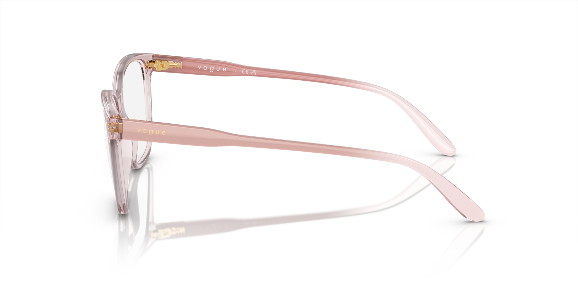 VO5518 Transparant Roze KunststofEyeglass Frames van B24, Zijaanzicht