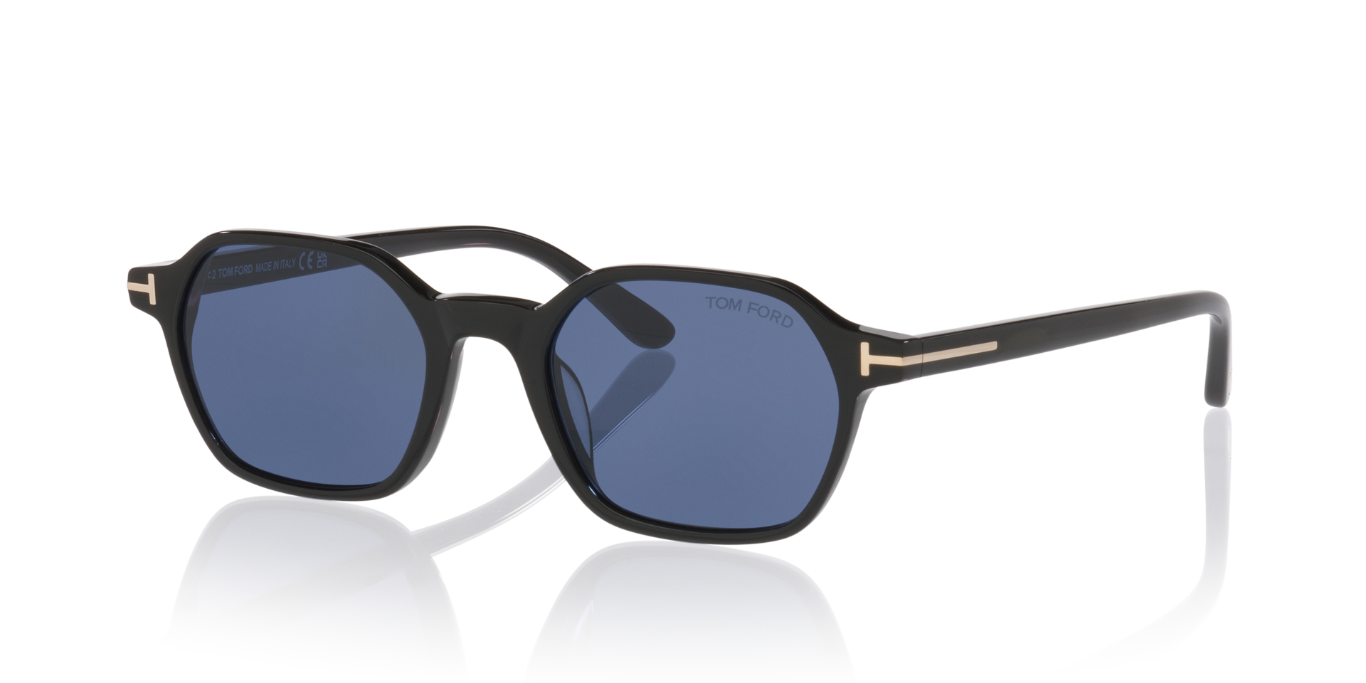 Joey-02 Zwart glanzend AcetaatSunglass Frames van B24, Hoekweergave