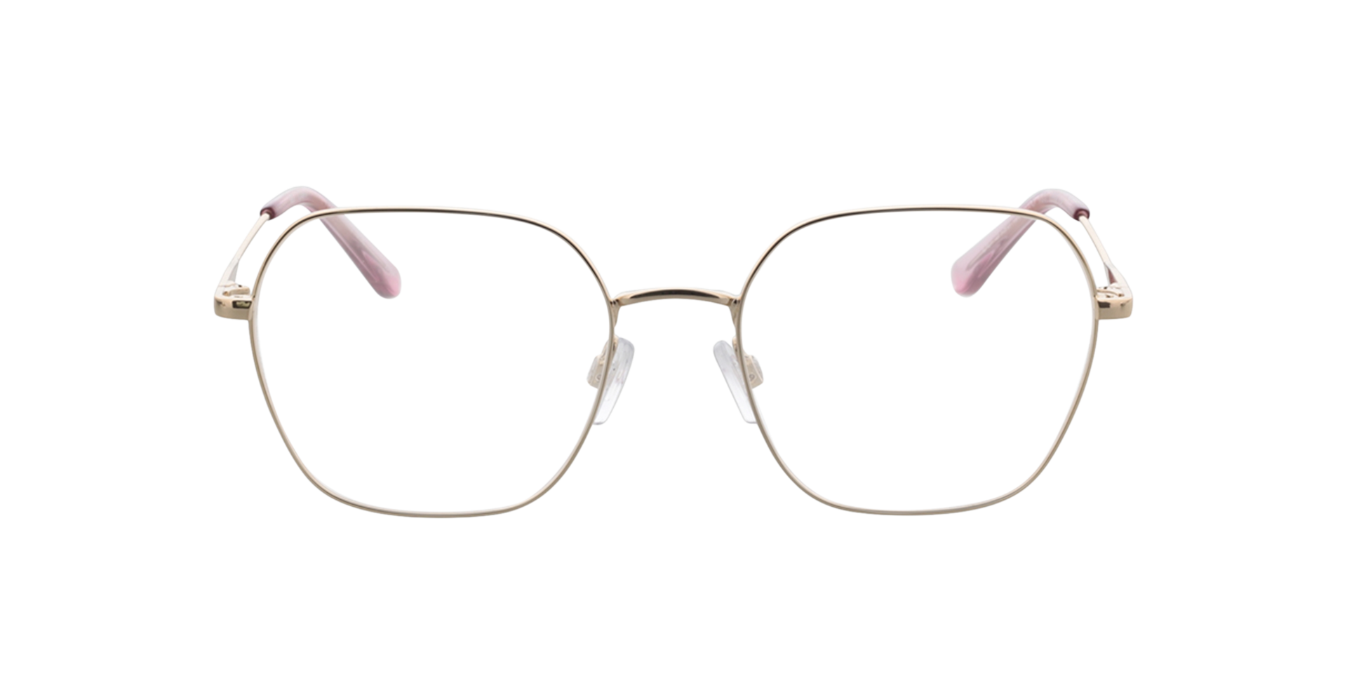 Claire Gold  &  Crystal Pink MetallEyeglass Frames von B24, Vorderansicht