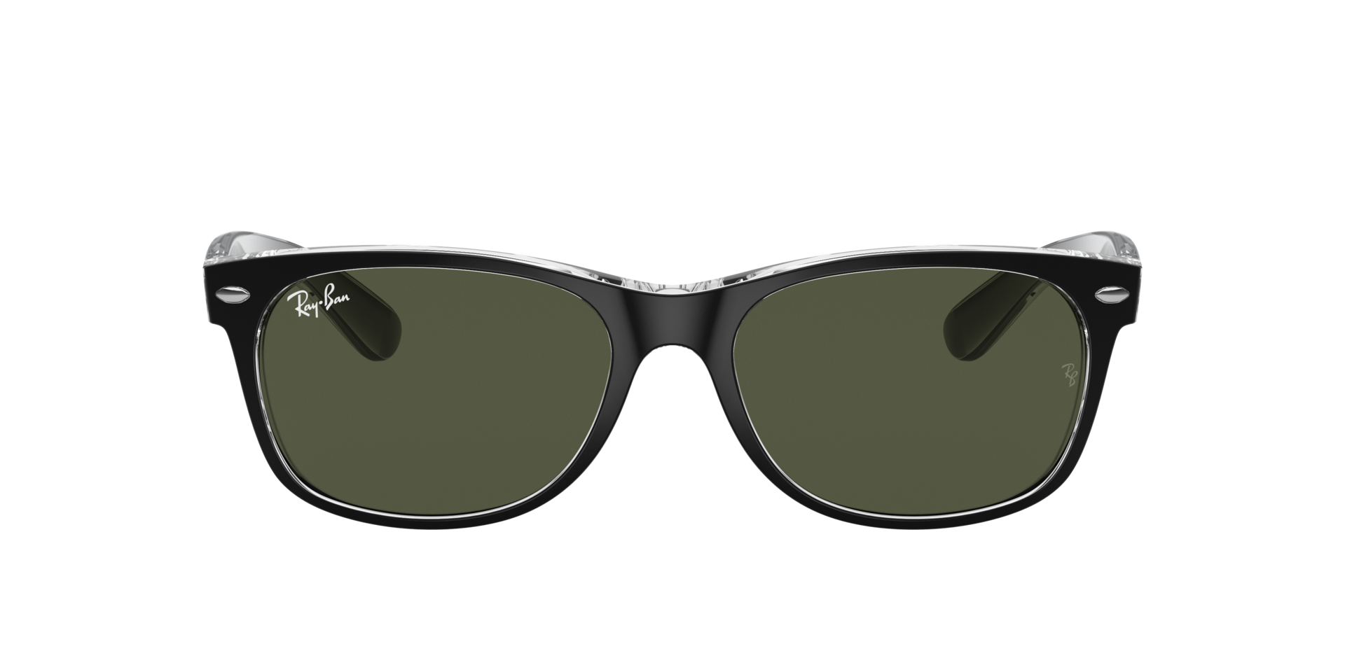 RB2132 Zwart op transparant KunststofSunglass Frames van B24, met getinte lenzen