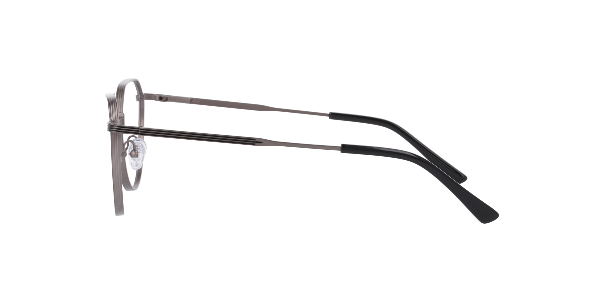 Stevie Black On Gunmetal MetallEyeglass Frames von B24, Seitenansicht