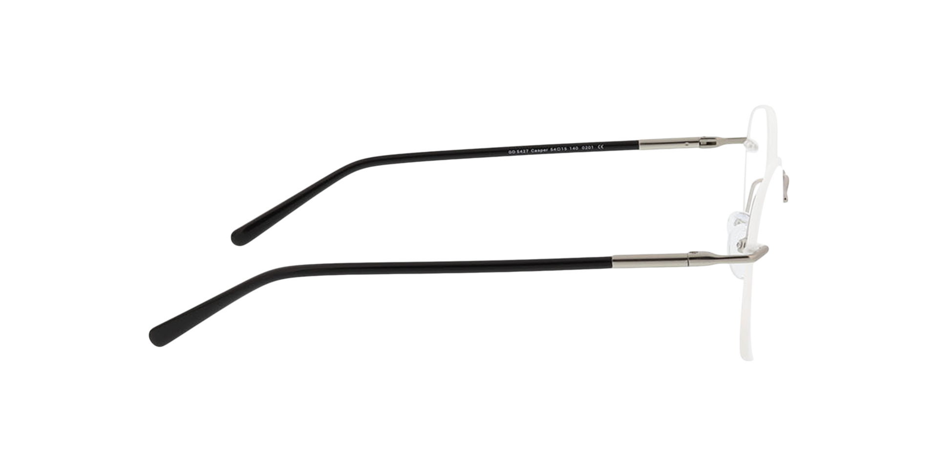 Casper Zilver  &  zwart MetaalEyeglass Frames van B24, Zijaanzicht