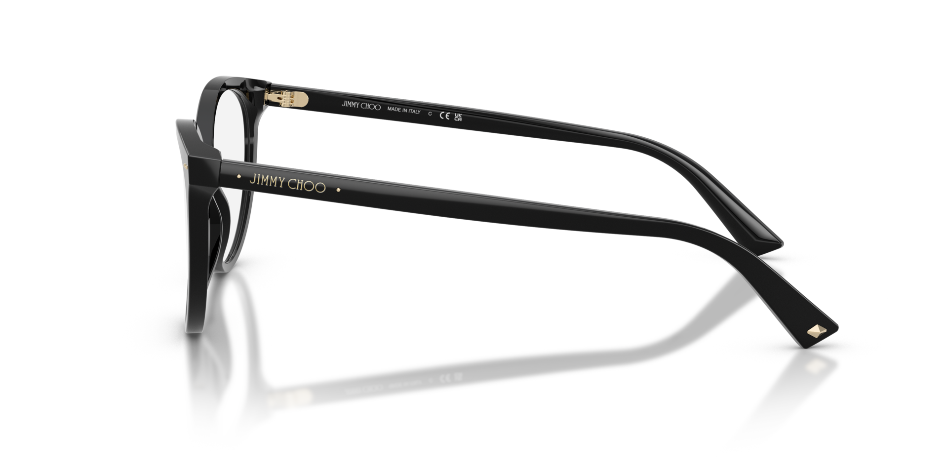 JC3047 Zwart AcetaatEyeglass Frames van B24, Zijaanzicht