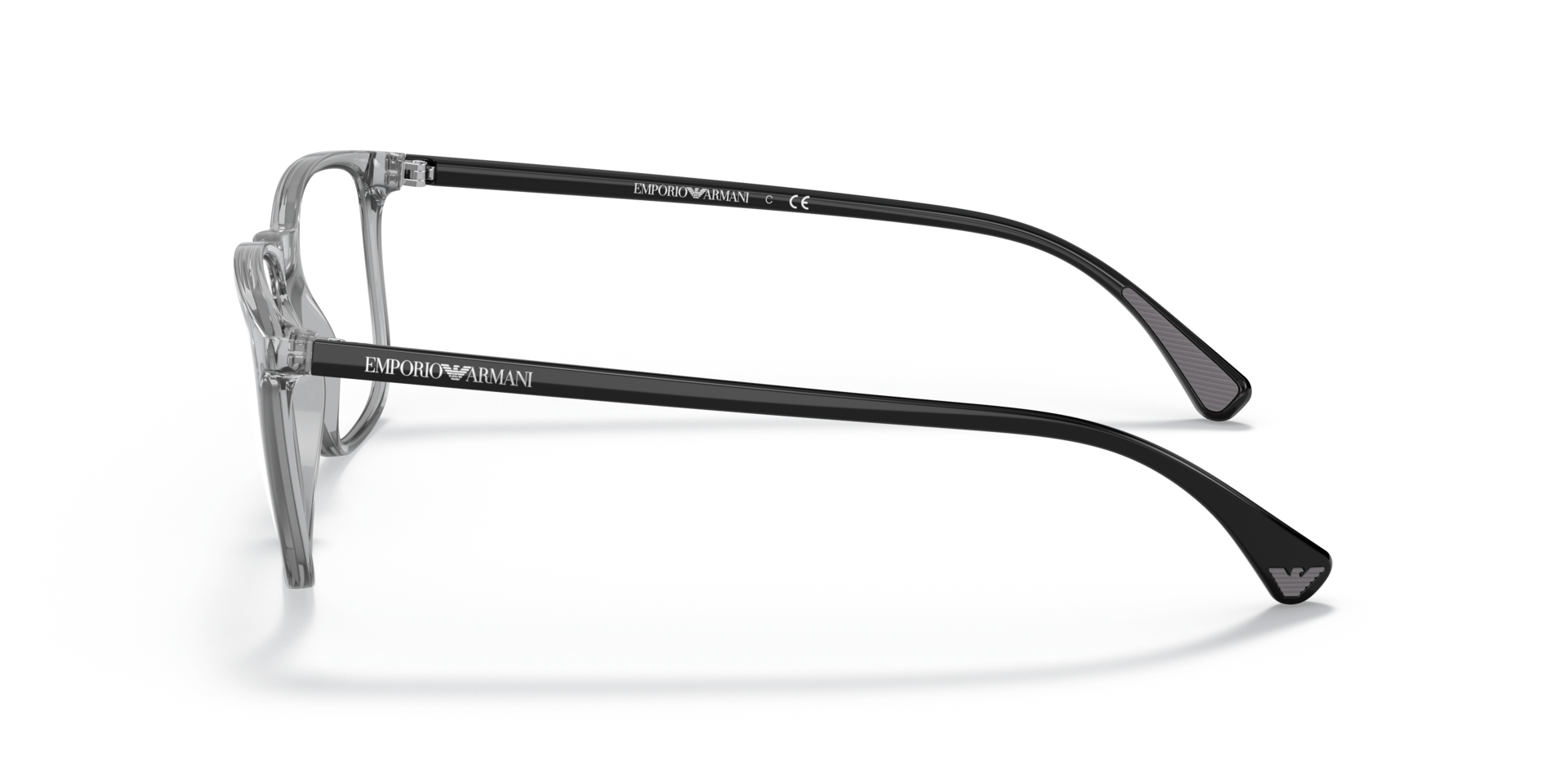 EA3177 Glanzend Transparant Grijs KunststofEyeglass Frames van B24, Zijaanzicht