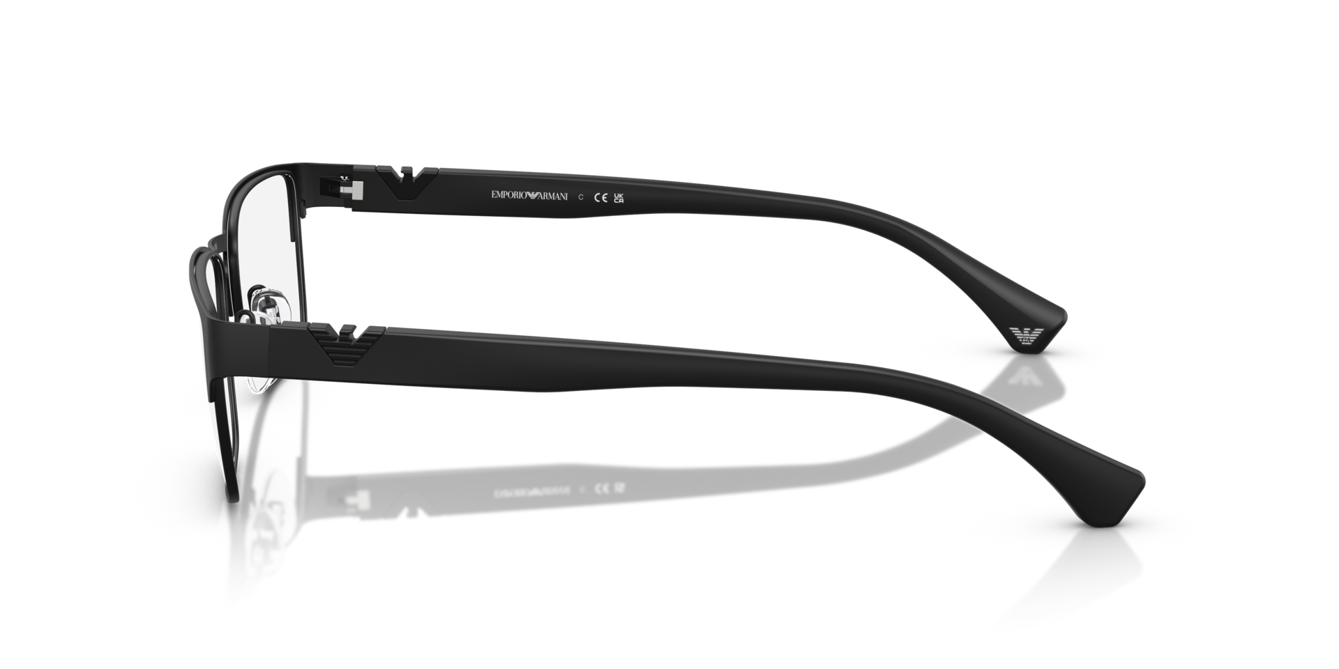 EA1027 Matzwart MetaalEyeglass Frames van B24, Zijaanzicht
