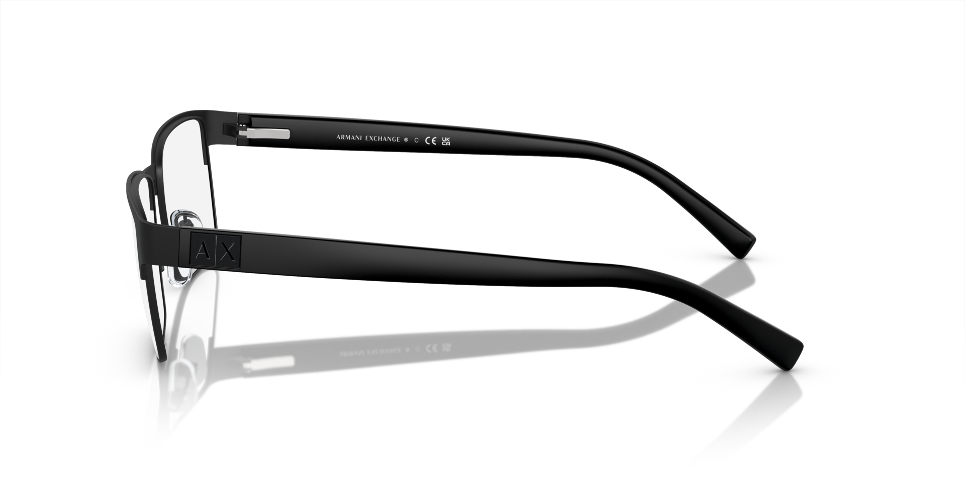 AX1019 Matt Schwarz MetallEyeglass Frames von B24, Seitenansicht