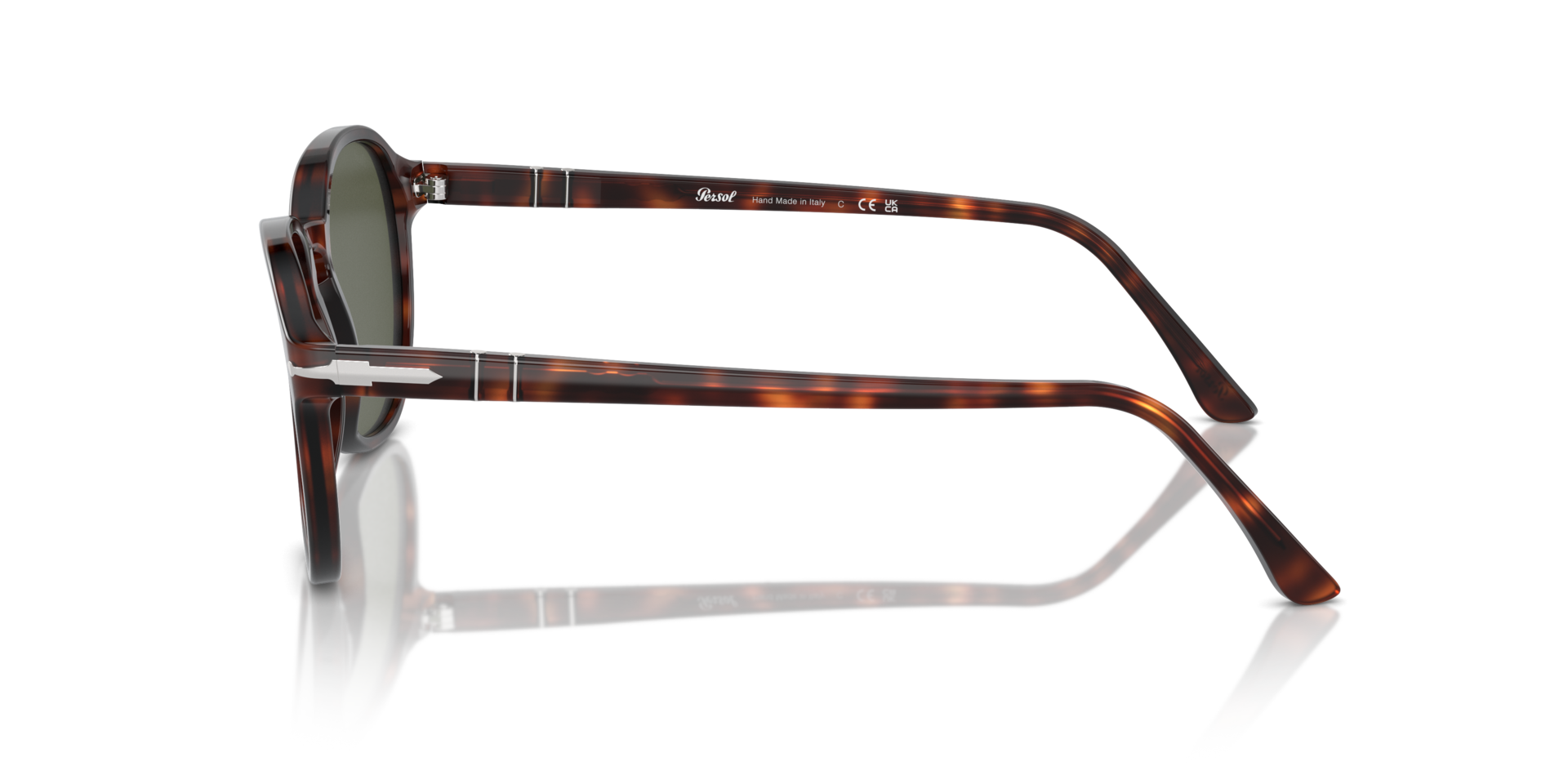 PO3343S Havana AcetaatSunglass Frames van B24, Zijaanzicht