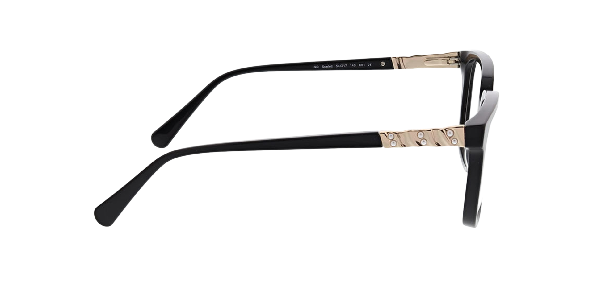 Scarlett Schwarz AcetatEyeglass Frames von B24, Seitenansicht