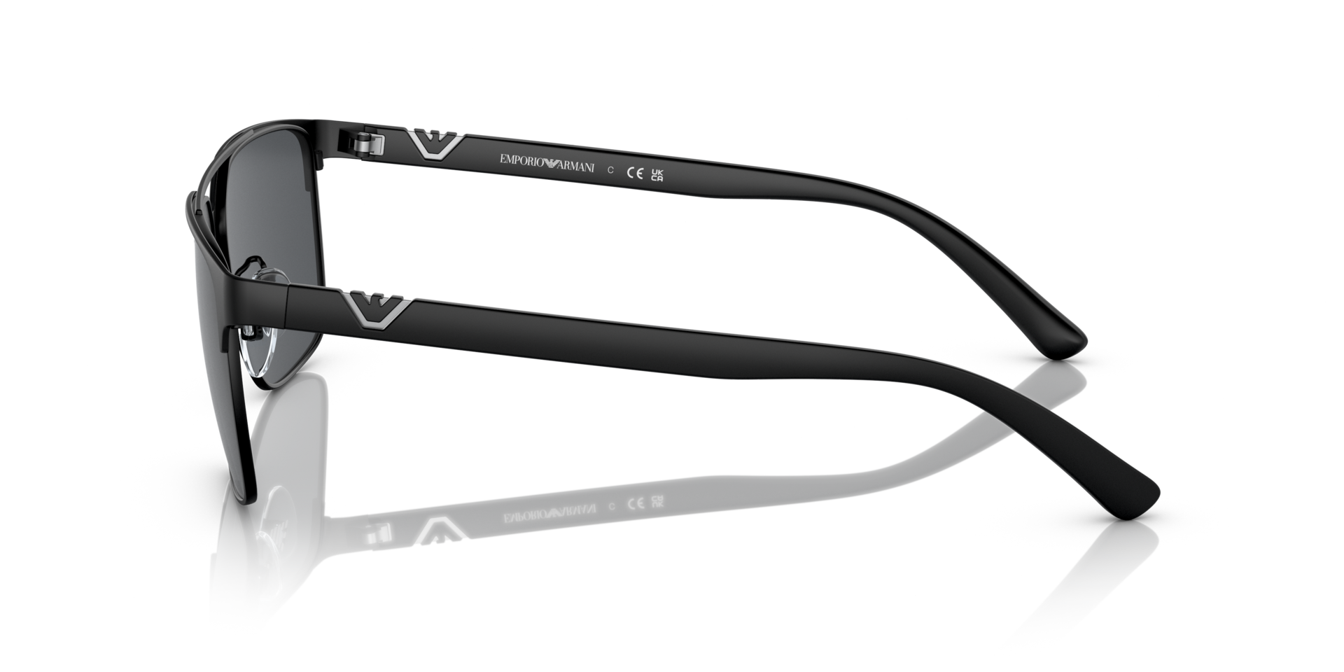 EA2134 Matzwart MetaalSunglass Frames van B24, Zijaanzicht