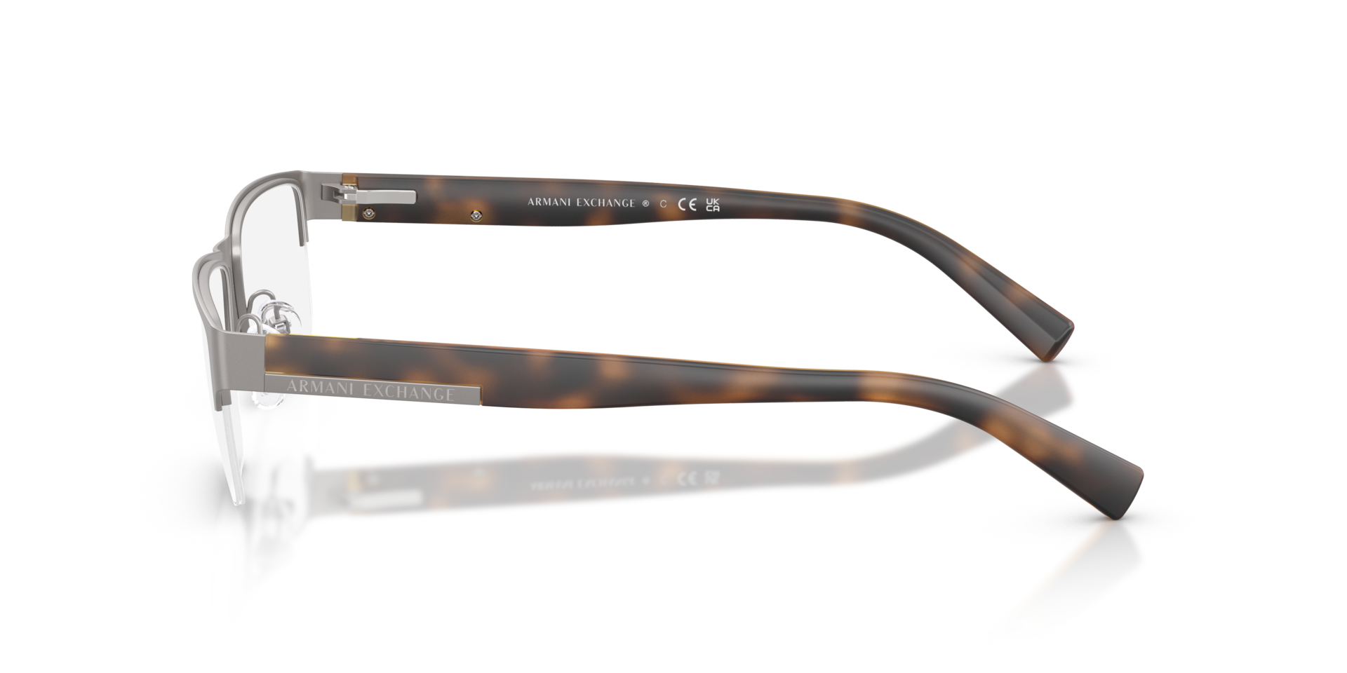 AX1018 Staalgrijs MetaalEyeglass Frames van B24, Zijaanzicht