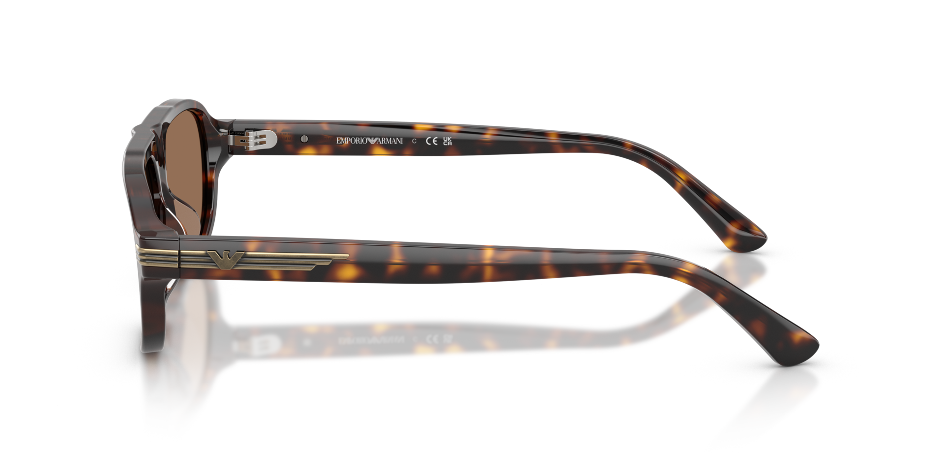 EA4285U Glänzendes Havanna AcetatSunglass Frames von B24, Seitenansicht