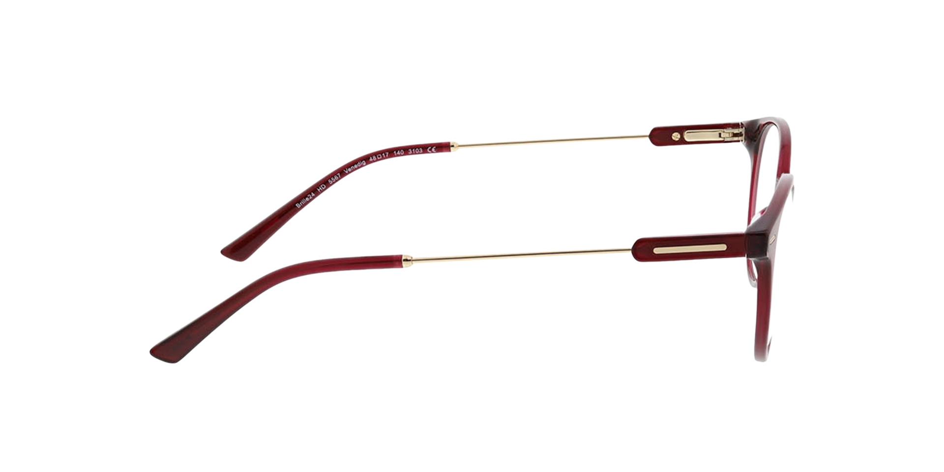 Venedig Crystal Burgundy AcetatEyeglass Frames von B24, Seitenansicht