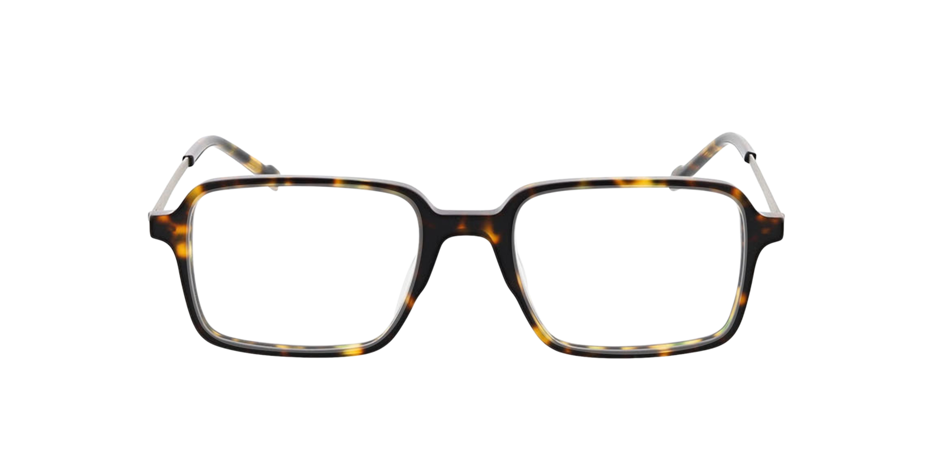 Freiburg Donker Havana  &  matzilver AcetaatEyeglass Frames van B24, Vooraanzicht