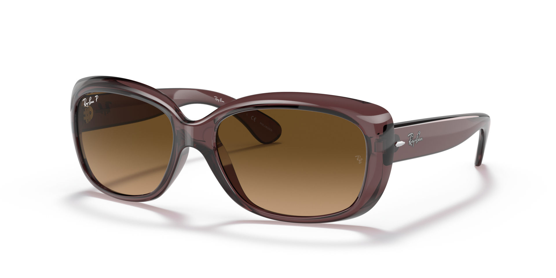 Jackie Ohh Transparent Transparant donkerbruin KunststofSunglass Frames van B24, Hoekweergave