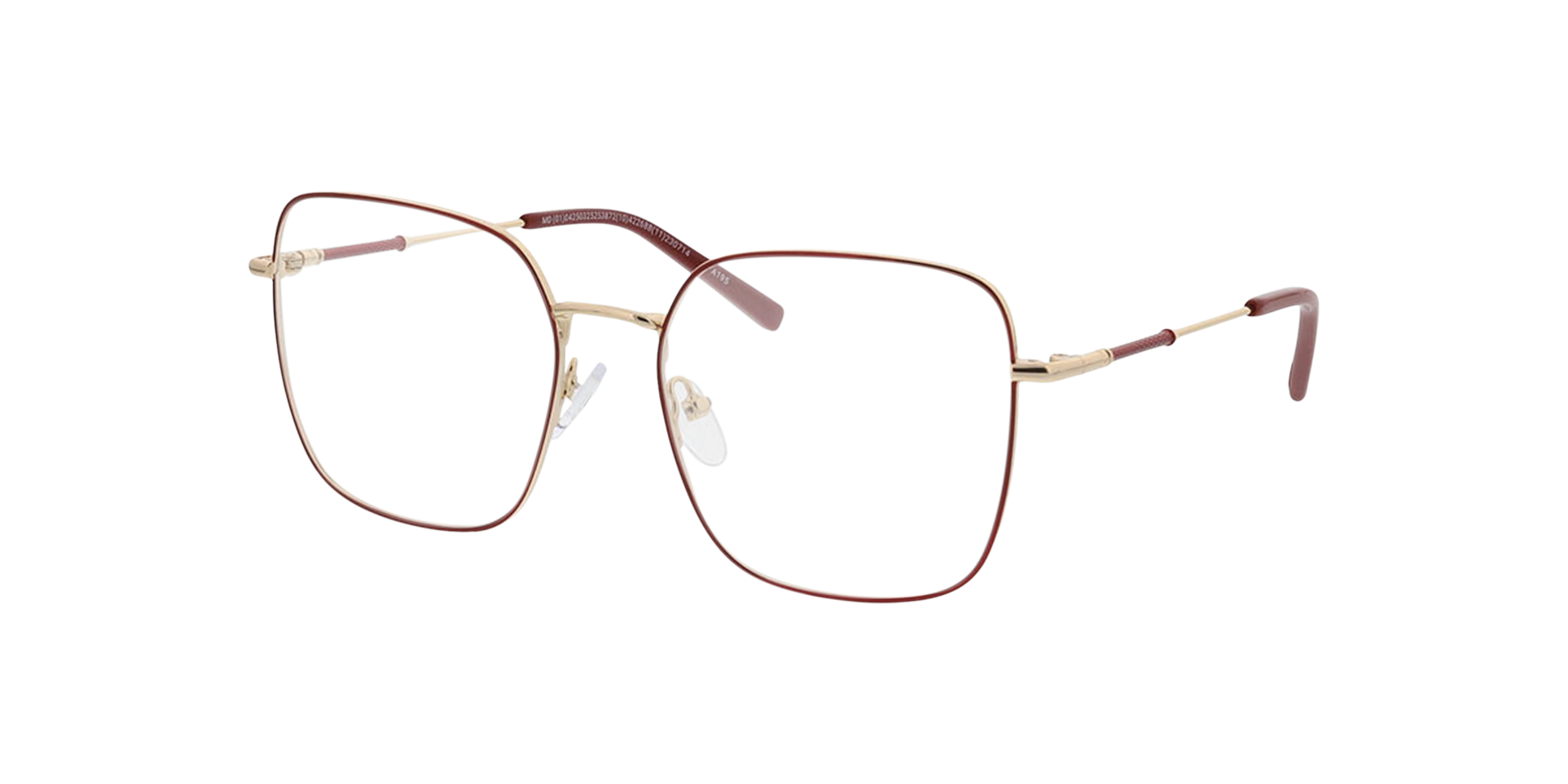 Tribeca Gold  &  Burgundy MetallEyeglass Frames von B24, Dreiviertelansicht