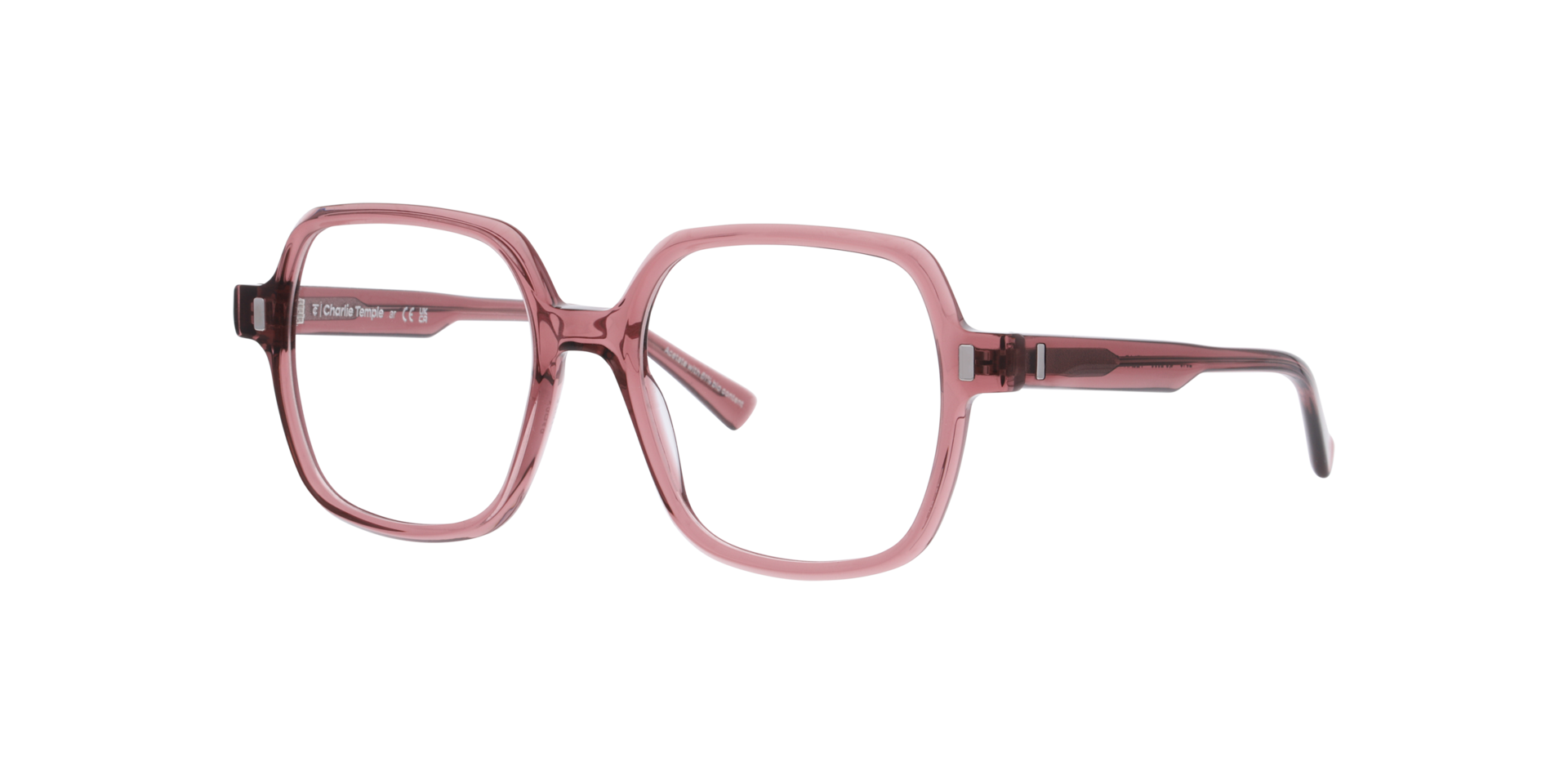 Velar Kristallrosa AcetatEyeglass Frames von B24, Dreiviertelansicht