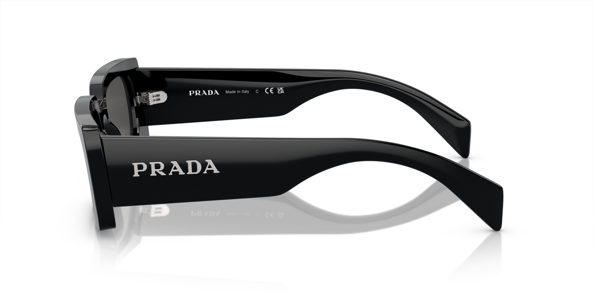 PR A07S Schwarz AcetatSunglass Frames von B24, Seitenansicht
