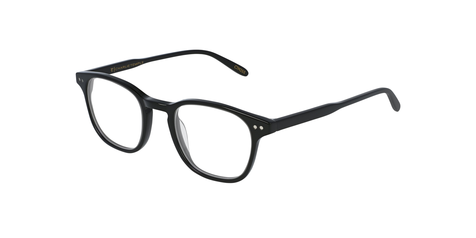 Clark Italian Black AcetatEyeglass Frames von B24, Dreiviertelansicht