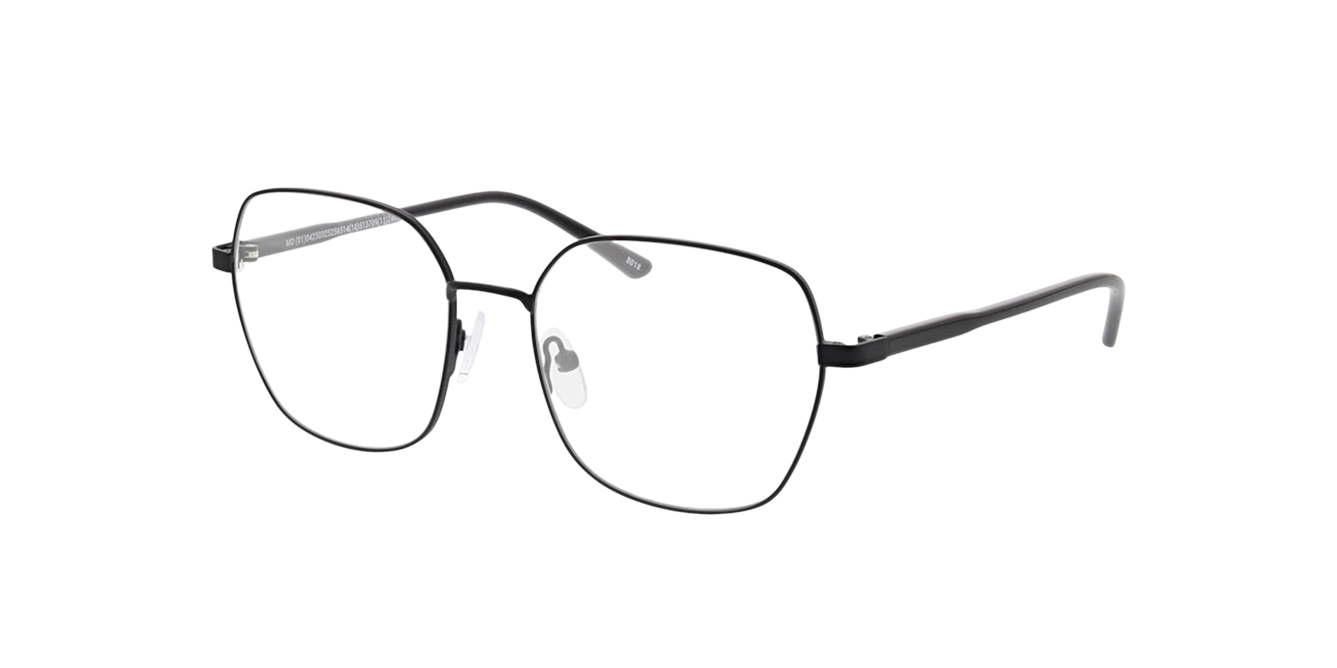 Genua Matt Black  &  Black MetallEyeglass Frames von B24, Dreiviertelansicht
