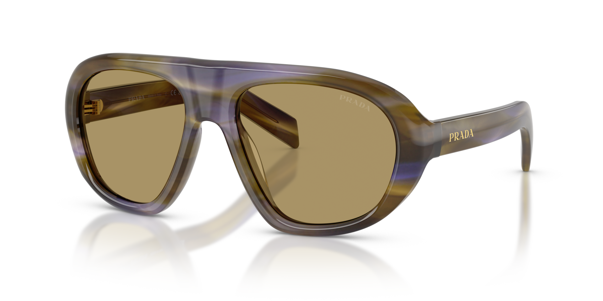 PR C05S Striped Laguna AcetatSunglass Frames von B24, Dreiviertelansicht