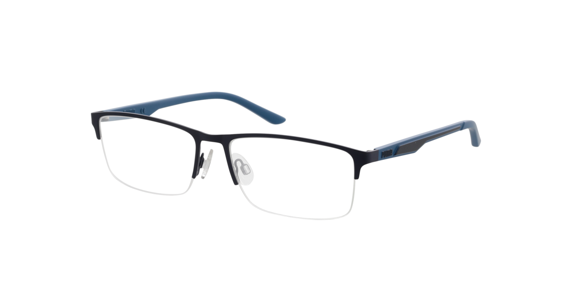 PU0373O Blau MetallEyeglass Frames von B24, Dreiviertelansicht