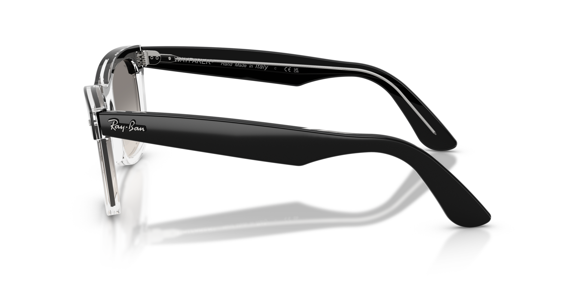 RB2240 Zwart op transparant AcetaatSunglass Frames van B24, Zijaanzicht